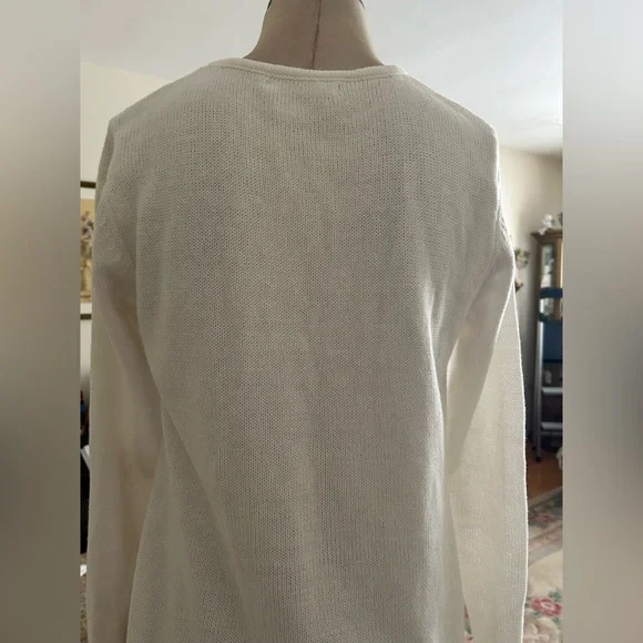 Lulu-B Almost New White Knit Sweater/Anchor Size S C:4499 - Picture 2 of 5